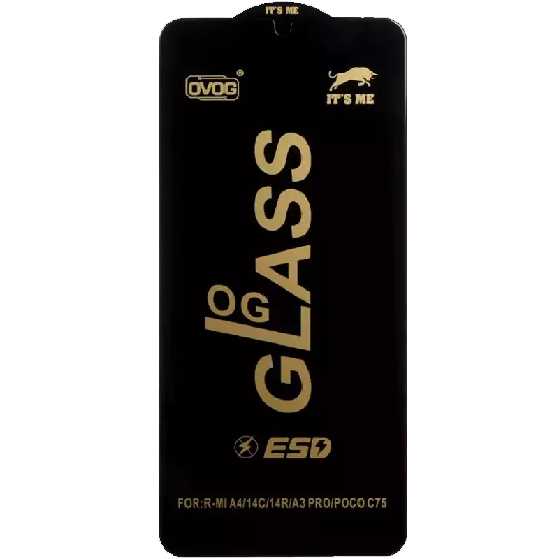محافظ صفحه نمایش شیشه ای گوشی موبایل مدل Full Cover OG ESD OVOG مناسب Xiaomi Redmi 14C / Poco C75 / Poco C71 / Redmi A5 / Redmi A3 Pro / Redmi A4