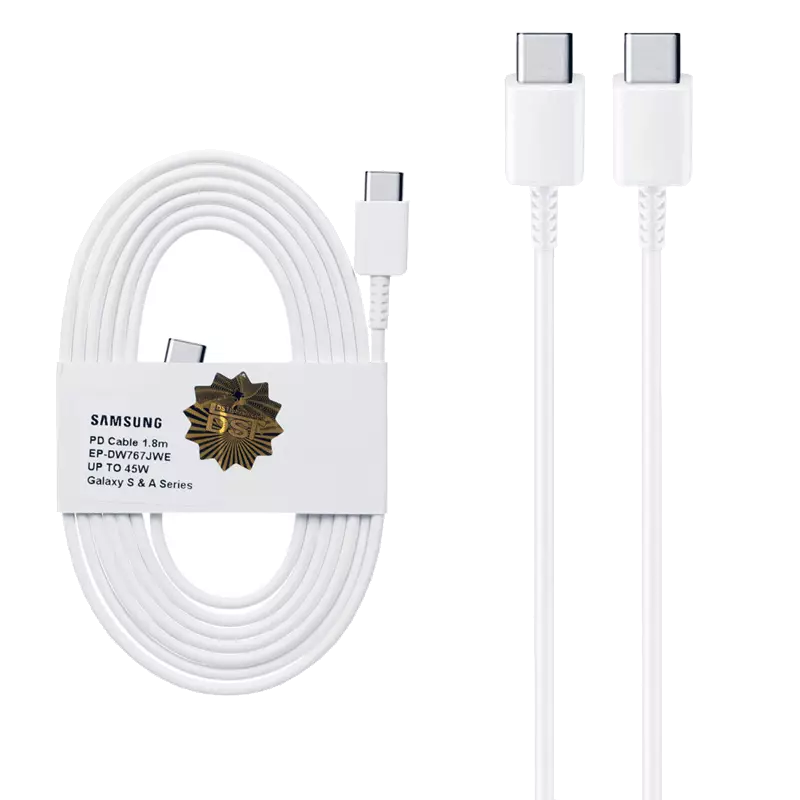 کابل شارژ فست Type-C به Type-C سامسونگ مدل PD 45W طول ۱.۸ متر