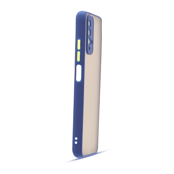 نمای کنار کاور مدل هیبریدی پشت مات مناسب برای گوشی موبایل شیائومی Redmi 9t آبی