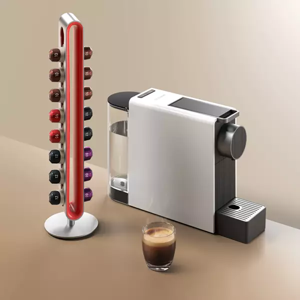 نمای کنار قهوه ساز کپسولی شیائومی مدل Mini Scishare S1201 مشکی