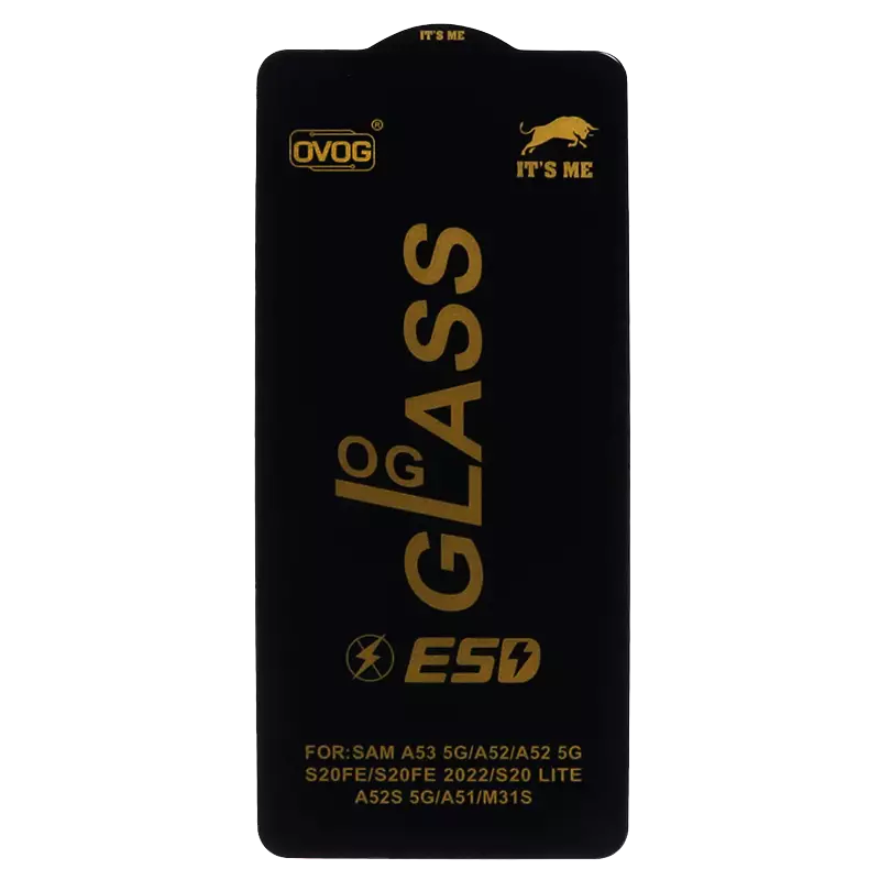 محافظ صفحه نمایش شیشه ای گوشی موبایل مدل Full Cover OG ESD OVOG مناسب Samsung Galaxy A51 / A52 / A52S / A53 / S20 FE