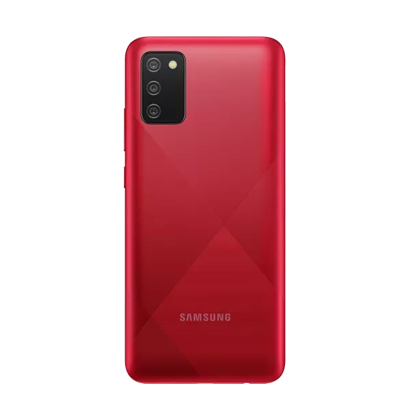 نمای پشت گوشی موبایل سامسونگ A02s ظرفیت 64 رم 4 گیگابایت قرمز
