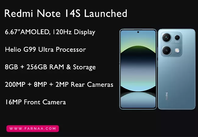 گوشی موبایل شیائومی Redmi Note 14s ظرفیت 512 رم 12 گیگابایت