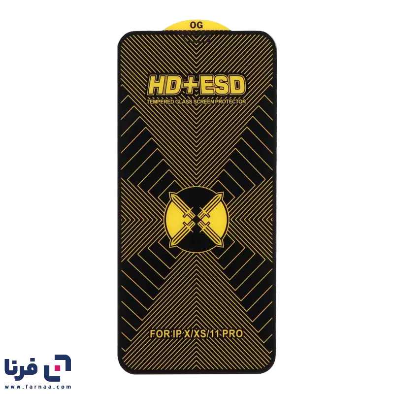 محافظ صفحه نمایش شیشه ای Full Cover HD Plus ESD مدل Apple iPhone X / XS / 11 Pro