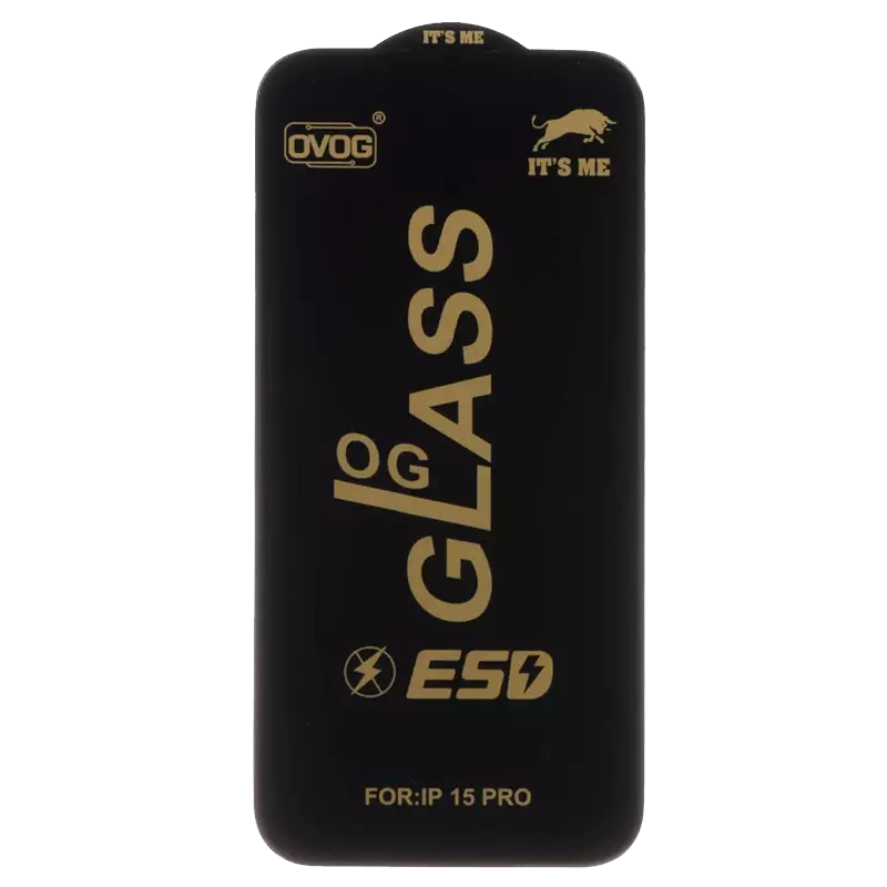 محافظ صفحه نمایش شیشه ای گوشی موبایل مدل Full Cover OG ESD OVOG مناسب Apple iPhone 15 Pro