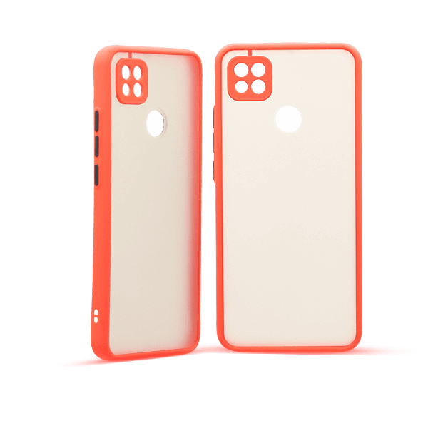 پنل جلو و پشت کاور مدل هیبریدی پشت مات مناسب برای گوشی موبایل شیائومی Redmi 9c قرمز