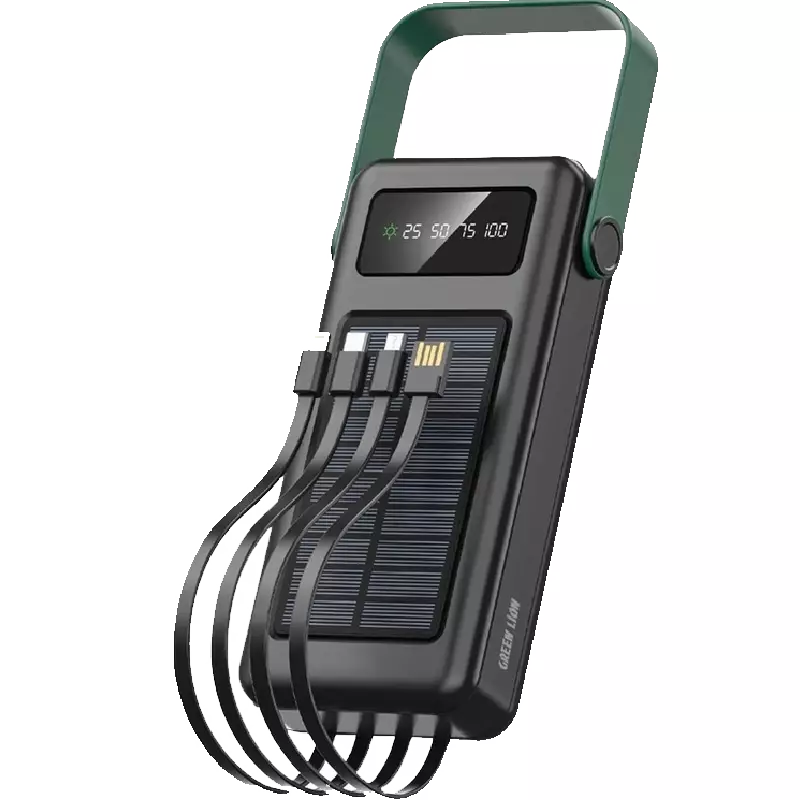 پاوربانک خورشیدی گرین لاین مدل Solar Max GN700DSCAMBK ظرفیت 30000 میلی آمپر ساعت