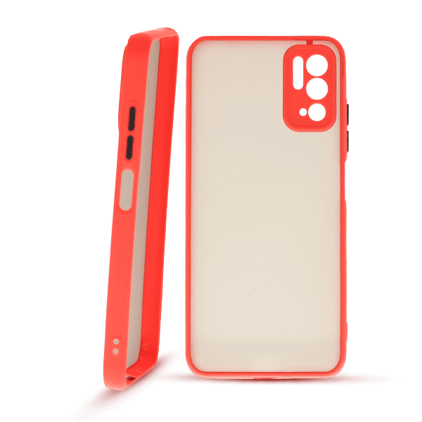پنل پشت و جلو کاور مدل هیبریدی پشت مات مناسب برای گوشی موبایل شیائومی Poco m3 pro قرمز
