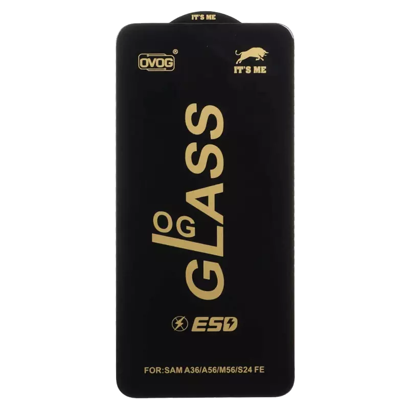 محافظ صفحه نمایش شیشه ای گوشی موبایل مدل Full Cover OG ESD OVOG مناسب Samsung Galaxy S25 FE / S24 FE / A57 / A37 / A56 / A36