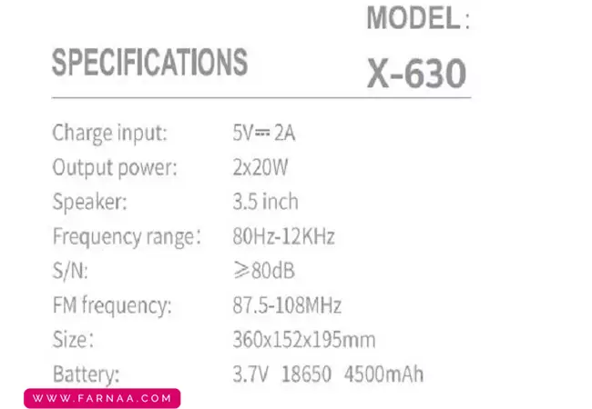 اسپیکر بلوتوثی قابل حمل ایکس-انرژی مدل X-630