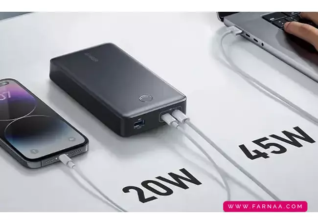 پاوربانک انکر ۵۳۷ مدل A1379 ظرفیت ۲۴۰۰۰ میلیآمپر ساعت
