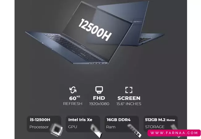 لپ تاپ ایسوس VivoBook F1502ZA Core i5 12500H 16GB 512GB SSD