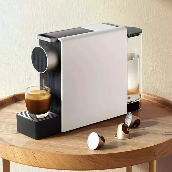 نمای نیم رخ قهوه ساز کپسولی شیائومی مدل Mini Scishare S1201 مشکی