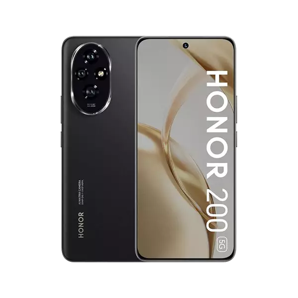 نمای پشت و جلو گوشی موبایل آنر Honor 200-5G ظرفیت 256 رم 12 گیگابایت مشکی