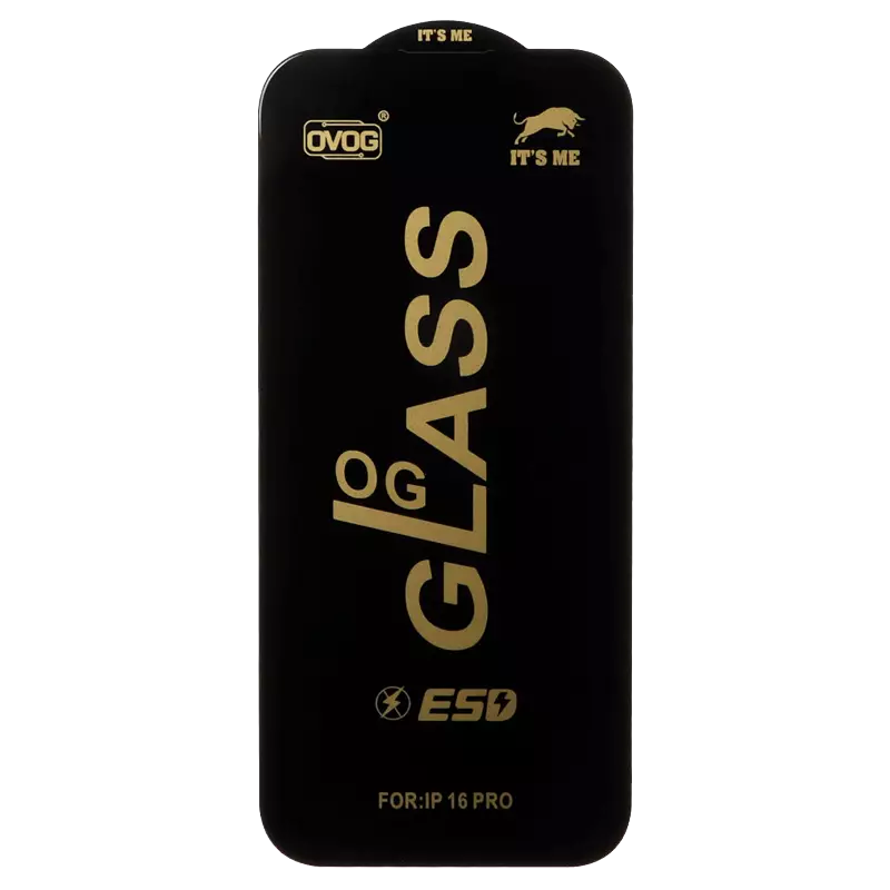 محافظ صفحه نمایش شیشه ای گوشی موبایل مدل Full Cover OG ESD OVOG مناسب Apple iPhone 17 / iPhone 16 Pro