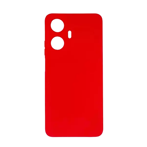 نمای پشت قاب مدل سیلیکونی پشت مات مناسب برای گوشی موبایل ریلمی C55 قرمز