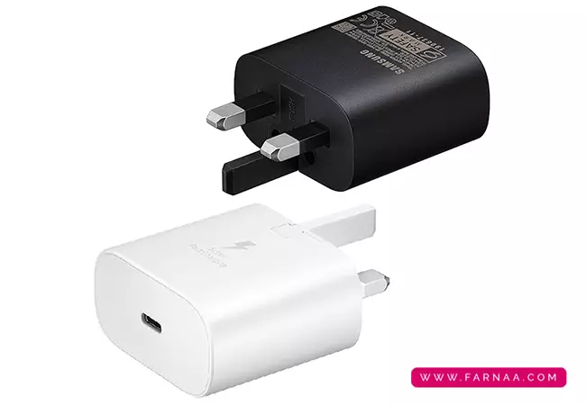 شارژر سریع سامسونگ 3 پین 25 وات با کابل مدل EP-TA800XBEGAE