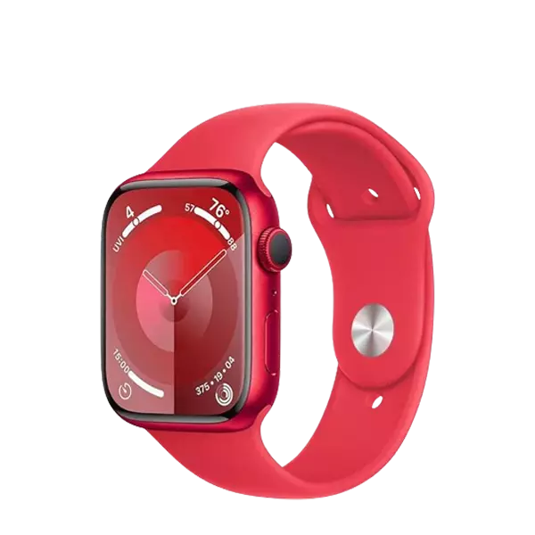 نمای نیم رخ راست ساعت هوشمند اپل واچ سری 9 سایز 45 میلی متر قرمز 