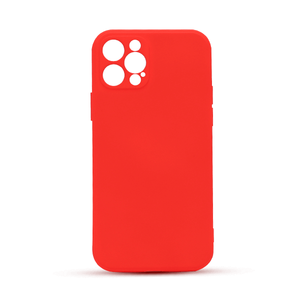 نمای پشت کاور مدل سیلیکونی مناسب برای گوشی موبایل آیفون Iphone 12 pro قرمز