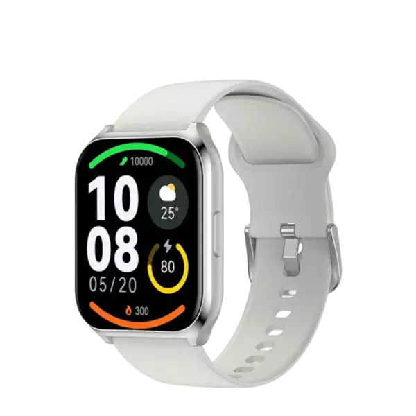 نمای نیم رخ چپ ساعت هوشمند هایلو مدل watch smart 2 Pro نقره ای