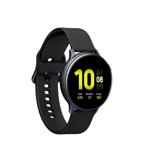 نیم رخ چپ ساعت هوشمند سامسونگ مدل Galaxy Watch Active2 سایز 44 میلی متر مشکی