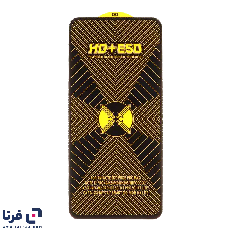 محافظ صفحه نمایش شیشه ای Full Cover HD Plus ESD مدل Xiaomi Poco X3 / Poco X3 Pro / Redmi Note 9S / Redmi Note 9 Pro / Redmi Note 9 Pro Max / Poco F5 Pro / Mi 12T / Mi 12T Pro / Mi 11T / Mi 11T Pro / Mi 10T / Mi 10T Pro / Samsung Galaxy M54 / F54
