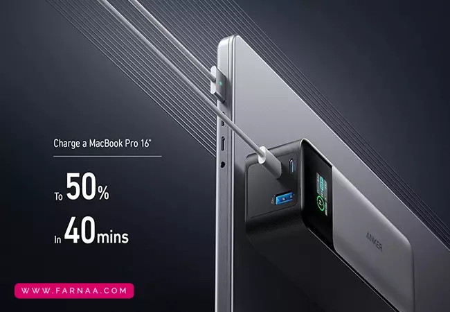 پاوربانک انکر مدل A1289 ظرفیت 24000 میلی آمپر ساعت