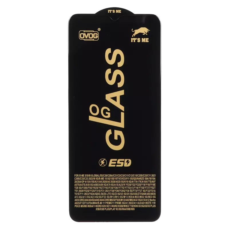 محافظ صفحه نمایش شیشه ای گوشی موبایل مدل Full Cover OG ESD OVOG مناسب Samsung A12 /A02 / A02S/ A03 / A03S / A03 CORE / A04 / A04S / A04E / A13 / A23 / A32 5G / M02 / M02S / M04 / M12 / M13 / M23 / M32 5G / M33 5G / F12 / F13 / F23