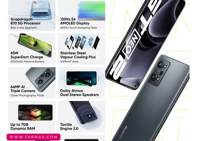 نقد و بررسی گوشی موبایل Realme GT Neo2 5G با ظرفیت 256 گیگ و رم 12 گیگابایت