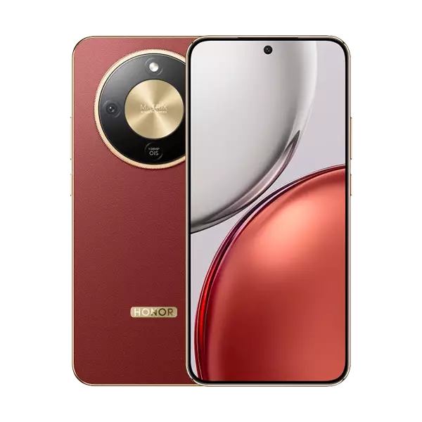 نمای پشت و جلوی گوشی موبایل آنر مدل X9d 5g رنگ قرمز