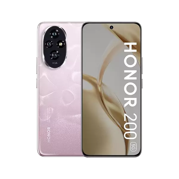 نمای پشت و جلو گوشی موبایل آنر Honor 200-5G ظرفیت 256 رم 12 گیگابایت صورتی