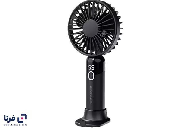 طراحی فن دستی شارژی پرودو مدل PDLFSTZH13BK با نمایشگر LED