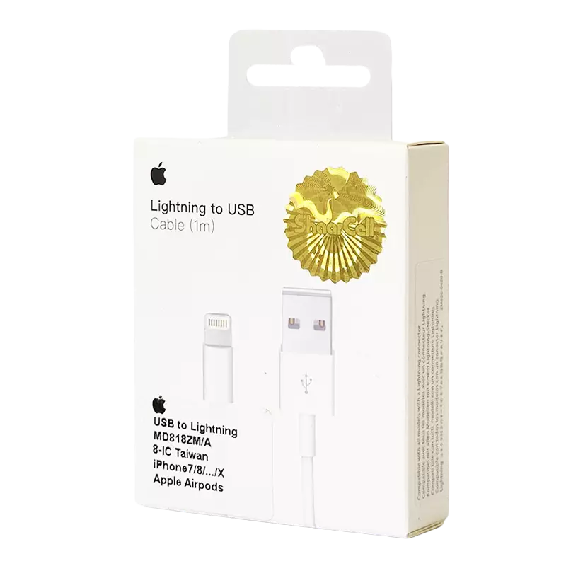کابل شارژ USB به Lightning آیفون ۷ مدل MD818ZM/A 8IC Taiwan طول ۱ متر