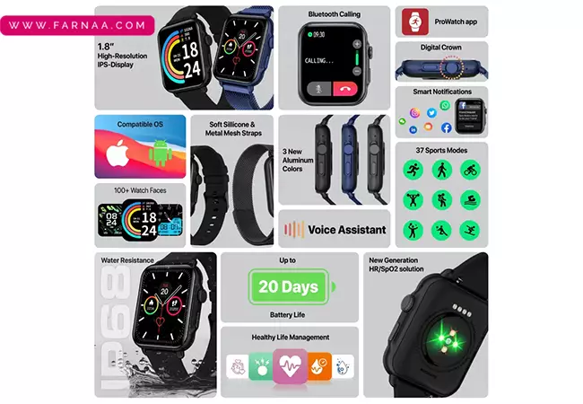 ساعت هوشمند پرومیت مدل PROWATCH-B18