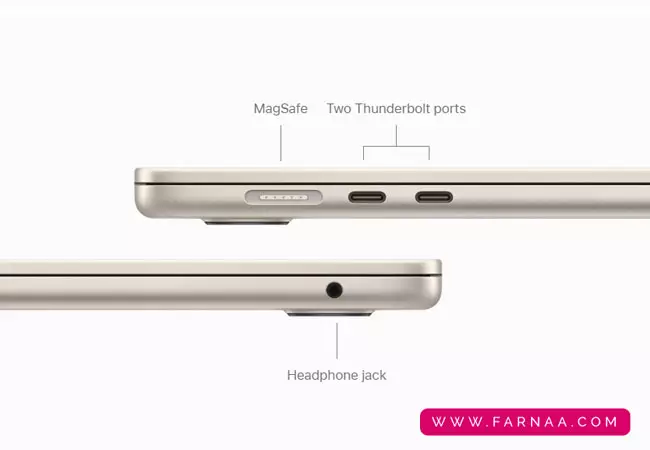  بررسی بدنه لپ تاپ 13.6 اینچی اپل مدل  MacBook Air-MLY23 M2 2022 LLA