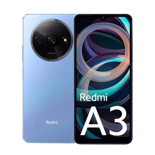 نمای جلو و پشت گوشی موبایل شیائومی Redmi A3 ظرفیت 64 رم 3 گیگابایت ابی