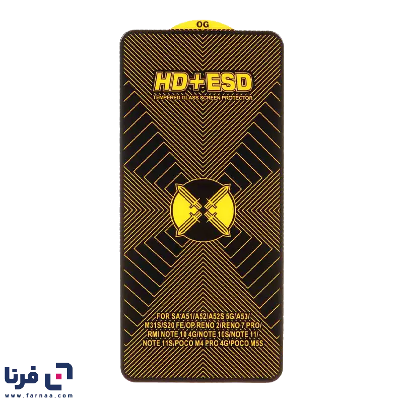 محافظ صفحه نمایش شیشه ای Full Cover HD Plus ESD مدل Xiaomi Redmi Note 12S / Redmi Note 11S / Redmi Note 11 4G / Redmi Note 10S / Redmi Note 10 4G / Poco M5S / Poco M4 Pro 4G