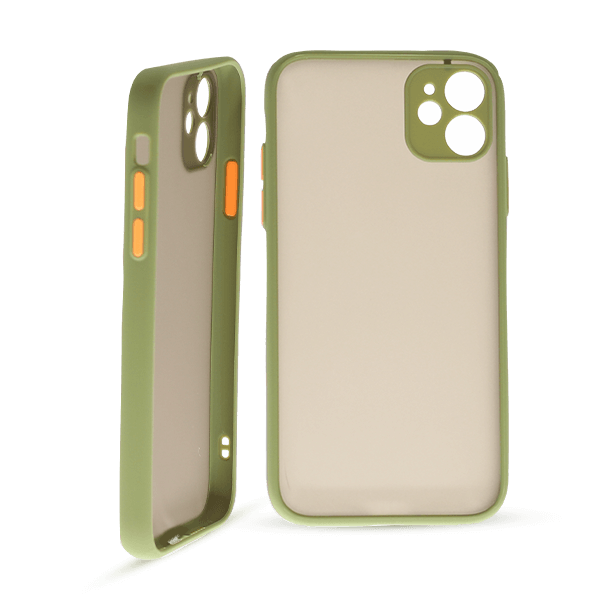 پنل جلو و پشت کاور مدل هیبریدی پشت مات مناسب برای گوشی موبایل آیفون IPHONE 11 سبز