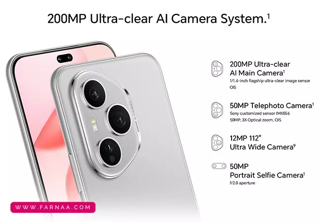 گوشی موبایل آنر مدل Honor 400 Pro ظرفیت 512 و رم 12 گیگابایت