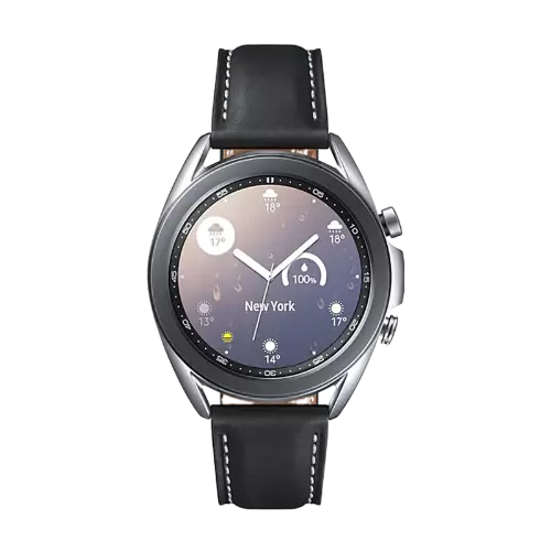 نمای روبرو ساعت هوشمند سامسونگ مدل Galaxy Watch3 SM-R850 41mm نقره ای