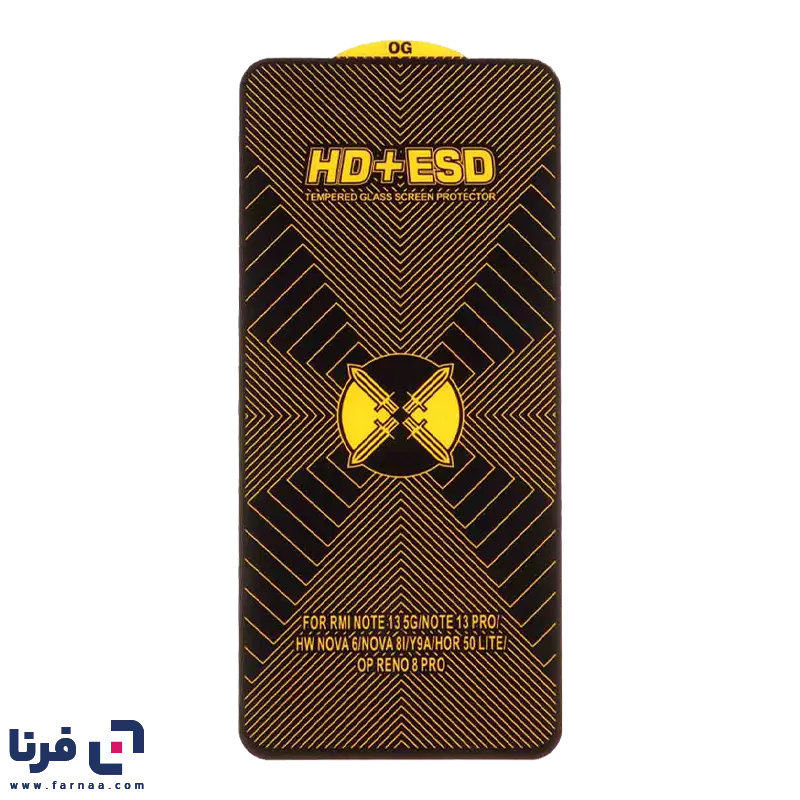 محافظ صفحه نمایش شیشه ای Full Cover HD Plus ESD مدل Xiaomi Redmi Note 13 4G / Poco M7 Pro 5G