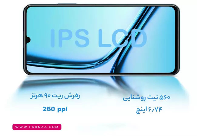 نمایشگر گوشی ریلمی Note 50‌ با ظرفیت ۶۴ گیگ رم ۳