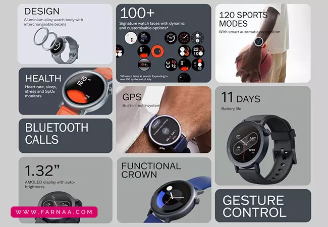 ساعت هوشمند 45 میلی‌متری ناتینگ مدل CMF Watch Pro 2 با بند سیلیکونی