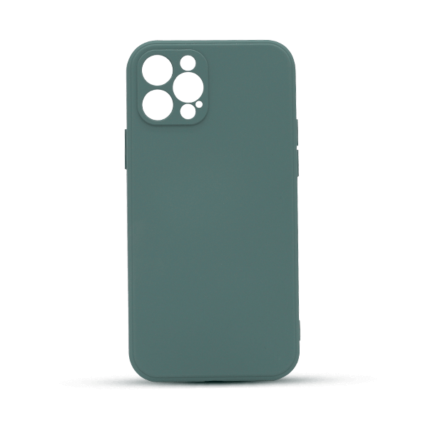 نمای پشت کاور مدل سیلیکونی مناسب برای گوشی موبایل آیفون Iphone 12 pro یشمی