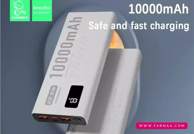 پاوربانک فست شارژ دنمن مدل DP43 با ظرفیت 10000 میلی‌آمپر ساعت