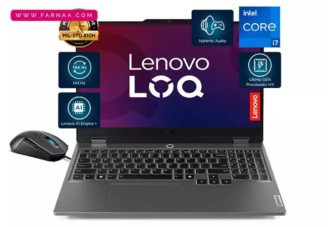 لپ تاپ 15.6 اینچی لنوو مدل LOQ 15IRX9 Core i7 13650HX 16GB 512GB SSD RTX4060