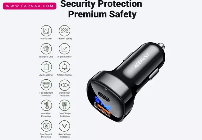 شارژر فندکی ایس فست مدل ACEFAST B4 – توان 66 وات