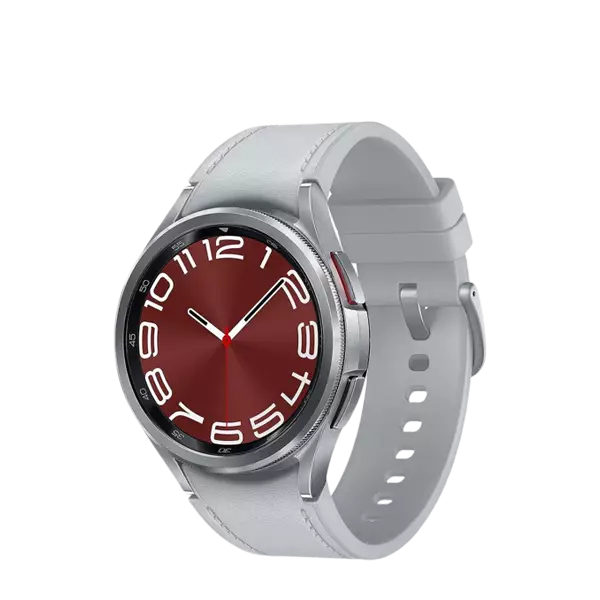 نمای نیم رخ راست ساعت هوشمند سامسونگ مدل Galaxy Watch6 Classic R950 43mm نقره ای