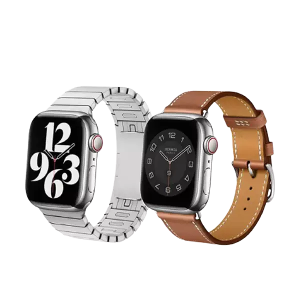 نمای جلو ساعت هوشمند هاینو تکو مدل S8 MAX رنگ سفید و قهوه‌ای