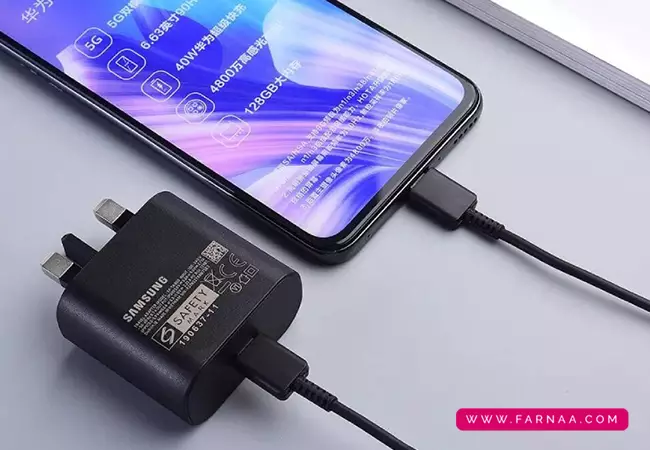 شارژر سریع سامسونگ ٣ پين 25 وات مدل  EP-TA800